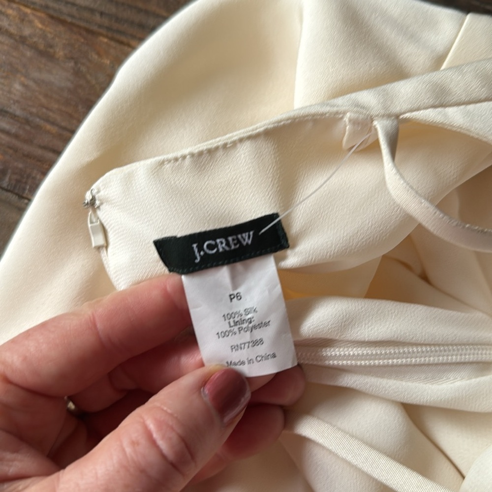 J. Crew ivory silk Madalyn minimalist wedding dress with train NWT 6P - Picture 9 of 12